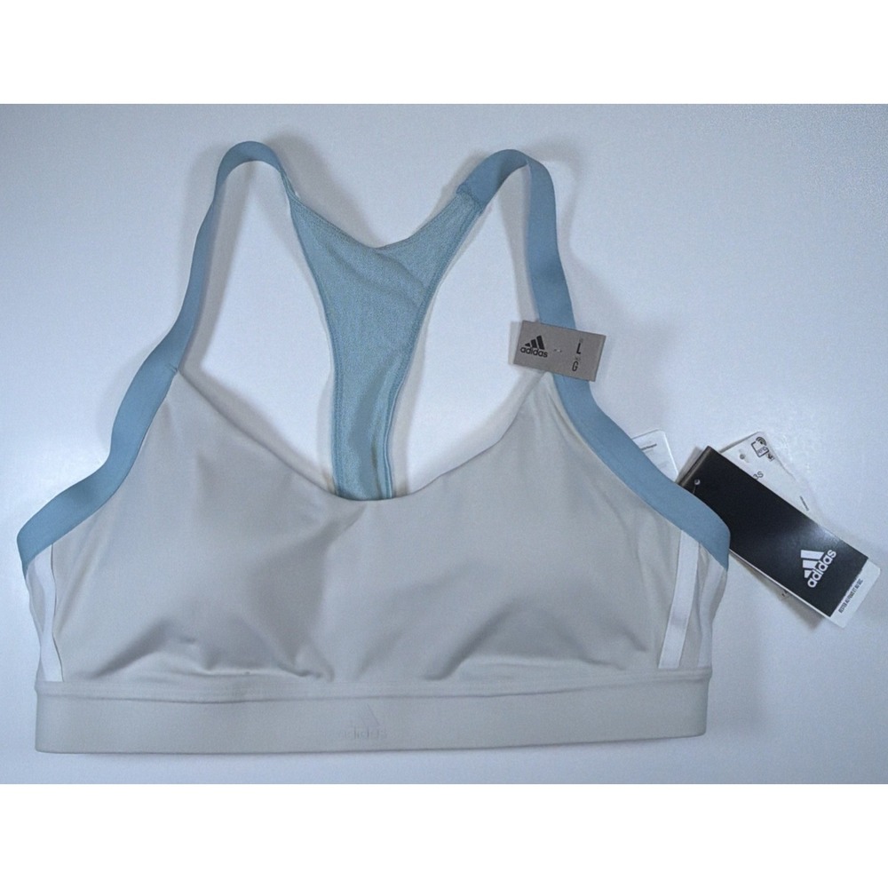 Adidas All Me 3 Stripes Sports Bra Womens Training DT2761 High Support Large NWT